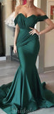 Off the Shoulder Green Elegant Formal Long Prom Dresses, Evening Dress PD427