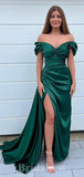 Off the Shoulder Green Mermaid Sexy Long Women Evening Party Prom Dresses PD712