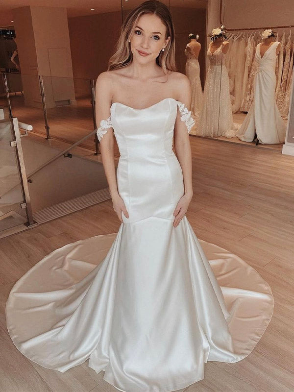 Off the Shoulder Mermaid Vintage Dream Beach Long Wedding Dresses WD209