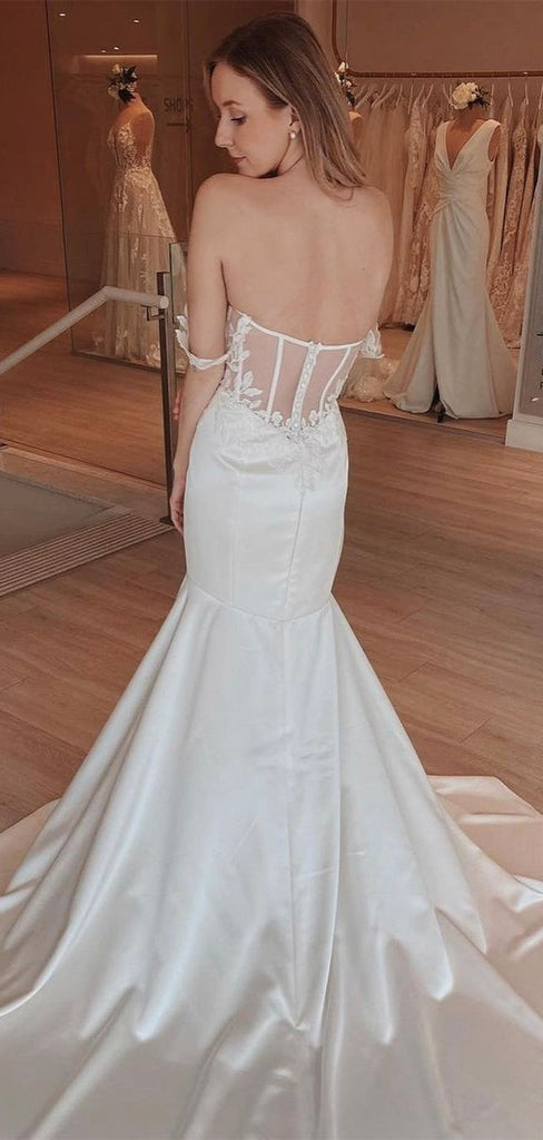 Off the Shoulder Mermaid Vintage Dream Beach Long Wedding Dresses WD209