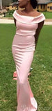 Off the Shoulder Pink Satin Mermaid Most Popular Elegant Long Formal Bridesmaid Dresses BD137