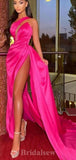 One Shoulder Fuchsia Mermaid Unique Fashion Long Stylish Evening Prom Dresses, PD1224