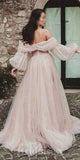 Pink Charming Glitter Sparkly Sequin Long Sleeves Off the Shoulder Modest New Party Long Women Evening Prom Dresses PD895