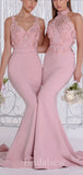 Pink Mermaid Mismatched Popular Elegant Long Formal Bridesmaid Dresses BD145