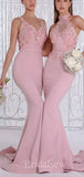 Pink Mermaid Mismatched Popular Elegant Long Formal Bridesmaid Dresses BD145