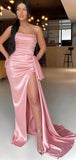 Pink Mermaid Sexy Unique Elegant Black Girls Slay Elegant Evening Modest Long Prom Dresses PD486