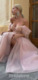 Pink Sparkly Sequin Short Prom Dresses, A-line Off Shoulder Fairy Princess Homecoming Dresses, HD022