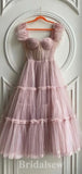 Pink Tulle New Short Prom Dresses, A-line Off Shoulder Fairy Princess Homecoming Dresses, HD023