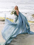 Popular Chiffon Wedding Dresses Beach Wedding Dresses, Long Prom Dresses PD003