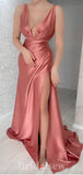 Popular Satin Sexy Deep V-Neck Elegant Modest Mermaid Long Women Evening Prom Dresses PD719