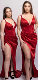 Red Blue Yellow Satin Unique Custom Elegant Long Beach Formal Bridesmaid Dresses BD232