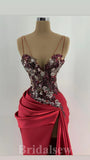 Red Gorgeous Glitter Long Mermaid Glitter Black Girls Slay Party Women Evening Prom Dresses PD664