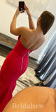 Red Mermaid Simple Strapless New Elegant Long Party Evening Prom Dresses PD982