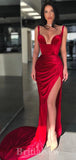 Red New Sexy Mermaid Stylish Slit Long Party Evening Prom Dresses PD963