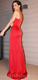 Red New Simple Spaghetti Straps Long Mermaid Stylish Party Evening Prom Dresses PD945