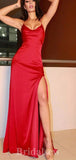Red New Simple Spaghetti Straps Long Mermaid Stylish Party Evening Prom Dresses PD945