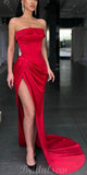 Red Satin Mermaid Best Elegant Formal Black Girls Slay Satin Evening Long Prom Dresses PD530