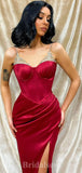 Red Stylish Unique Mermaid Elegant Long Party Evening Prom Dresses, PD1254