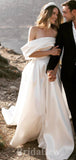 Romantic Popular Plus Size Satin Garden Beach Vintage Long Wedding Dresses WD324