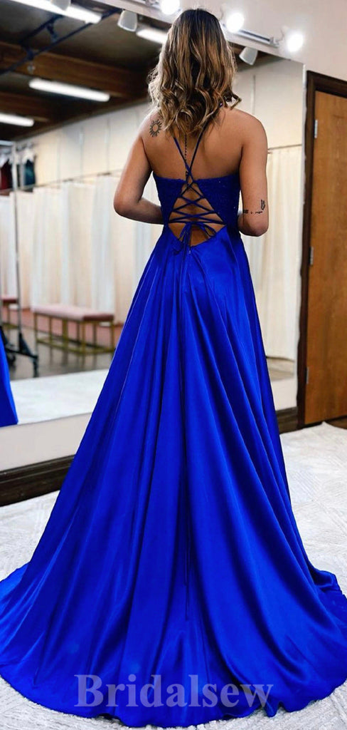 Elegant Royal Blue Satin A-Line One Shoulder Prom Dresses 2023 High Slit  Evening Celebrity Party Gowns For Women Robes De Soirée