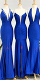 Royal Blue Mismatched Mermaid Elegant Formal Long Bridesmaid Dresses BD120