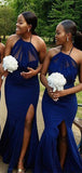 Royal Blue Mismatched Mermaid Long Formal Bridesmaid Dresses Online BD096