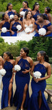 Royal Blue Mismatched Mermaid Long Formal Bridesmaid Dresses Online BD096