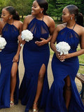Royal Blue Mismatched Mermaid Long Formal Bridesmaid Dresses Online BD096