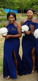 Royal Blue Mismatched Mermaid Long Formal Bridesmaid Dresses Online BD096