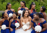 Royal Blue Mismatched Mermaid Long Formal Bridesmaid Dresses Online BD096
