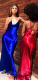 Royal blue Unique Shiny Simple Straps Women Long Evening Party Prom Dresses PD568