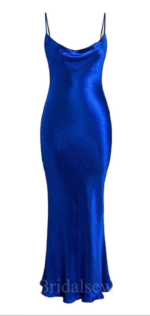 Royal blue Unique Shiny Simple Straps Women Long Evening Party Prom Dresses PD568