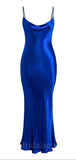 Royal blue Unique Shiny Simple Straps Women Long Evening Party Prom Dresses PD568