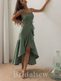 Sage Green New Mermaid Simple Spaghetti Straps Custom Long Prom Dresses, Formal Bridesmaid Dresses  PD1089