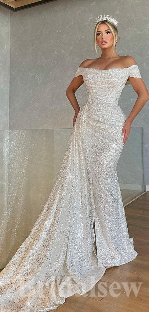 Sequin Sparkly Mermaid Modest Long Party Women Prom Dresses, Fashion Evening Dress PD682