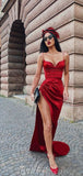 Sexy Mermaid Sweetheart Pink Blue Satin Long Prom Dresses PD027