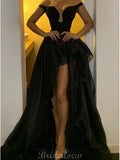 Sexy Off Shoulder Unique Cheap Modest High-Low Prom Dresses PD029