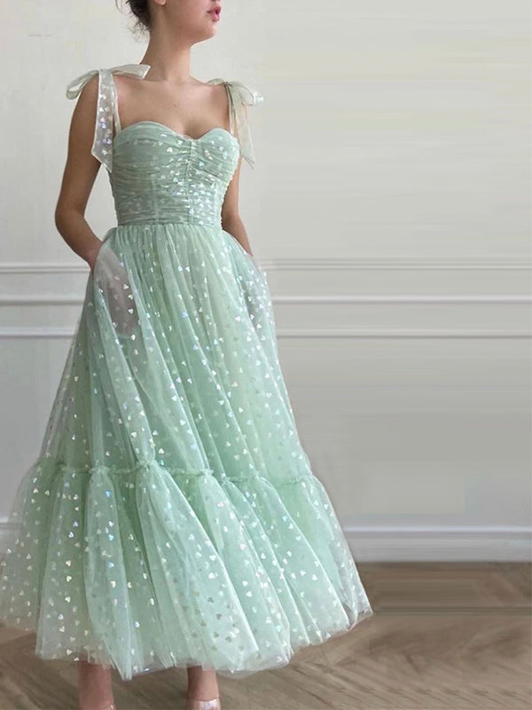 Shiny Fairy Mint Green Tulle Party Gown, Tea-Length Prom Dresses PD086 bridalsew Shiny Fairy Mint Green Tulle Party Gown, Tea-Length Prom Dresses PD086 bridalsew