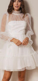 Short Inexpensive Beach Long Sleeves Simple Wedding Dresses WD100