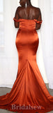 Simple Burnt Orange Stylish Long Mermaid Party Evening Prom Dresses PD952