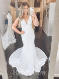 Simple Custom Plus Size Mermaid Classic Fitted Beach Vintage Long Wedding Dresses WD387