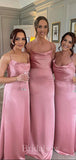 Simple Dusty Rose Spaghetti Straps Summer Elegant Long Formal Bridesmaid Dresses BD143