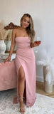 Simple Elegant New Strapless Pink Mermaid Long Modest Evening Prom Dresses, PD1246