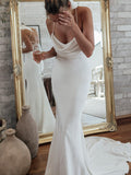 Simple Inexpensive Mermaid Beach Long Wedding Dresses, Bridal Gowns WD097