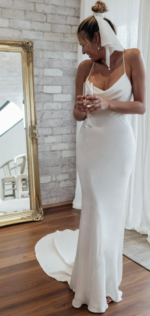 Simple Inexpensive Mermaid Beach Long Wedding Dresses, Bridal Gowns WD – bridalsew Simple Inexpensive Mermaid Beach Long Wedding Dresses, Bridal Gowns WD – bridalsew