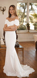 Simple Mermaid Classic Off the Shoulder Beach Vintage Long Wedding Dresses WD322
