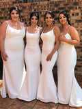 Simple Mermaid Modest Formal Long Bridesmaid Dresses Online BD108