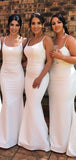 Simple Mermaid Modest Formal Long Bridesmaid Dresses Online BD108