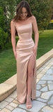 Simple Mermaid Spaghetti Straps Formal Fashion Evening Long Prom Dresses PD333