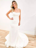 Simple Mermaid Strapless Princess Vintage Dream Beach Long Wedding Dresses, Bridal Gown WD447